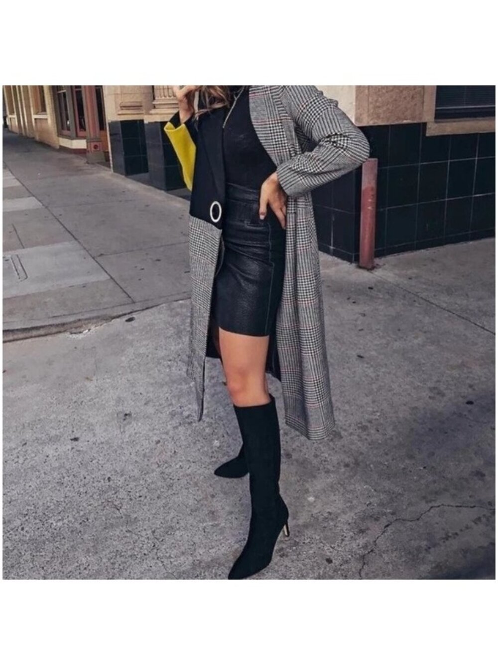 New! Sam Edelman Olencia Knee High Boot Black Suede Size 6.5 DD19